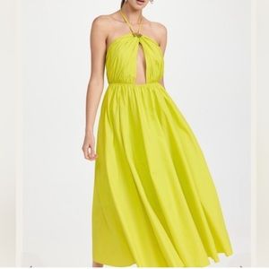 STAUD Danielle Dress. Color: Electric Lime. Size: 6